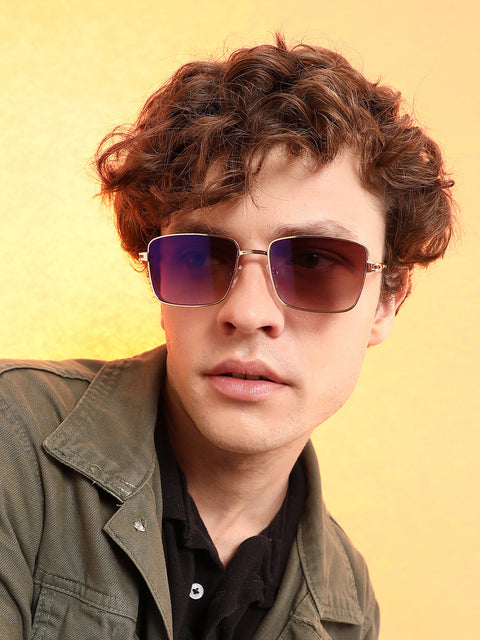 Men's The Gradiant Rectangular Sunglasses - Violet Purple