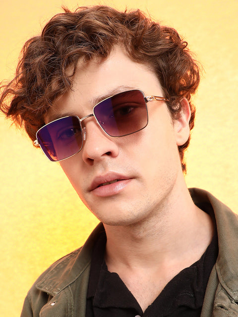Men's The Gradiant Rectangular Sunglasses - Violet Purple