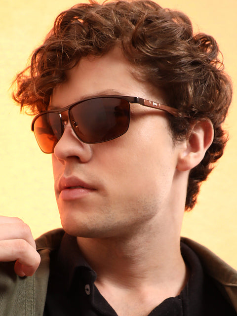 Men's The Sporty Rectangular Sunglasses - Chocolate Brown