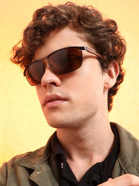 Men's The Sporty Rectangular Sunglasses - Chocolate Brown
