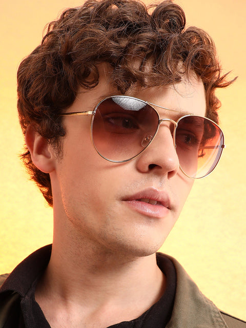 Men's The Rugged Aviator Sunglasses - Champayne Gold