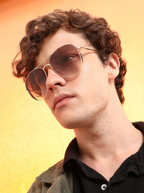 Men's The Rugged Aviator Sunglasses - Champayne Gold