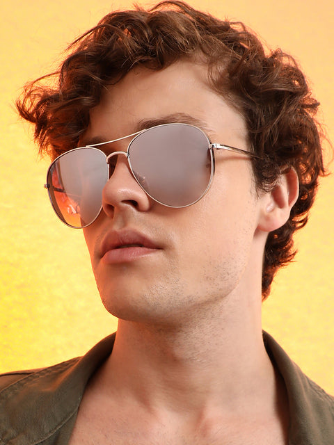 Men's The Rugged Aviator Sunglasses - Metallic Silver