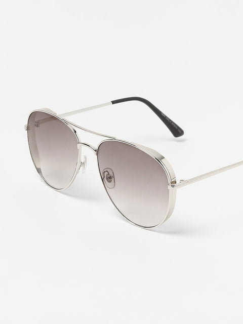 Men's The Rugged Aviator Sunglasses - Metallic Silver
