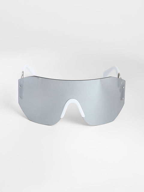 Men's The Coin Shield Sunglasses - Metallic Silver