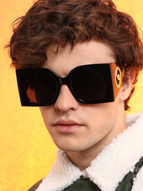 Men's The Airport Oversized Sunglasses - Onyx Black
