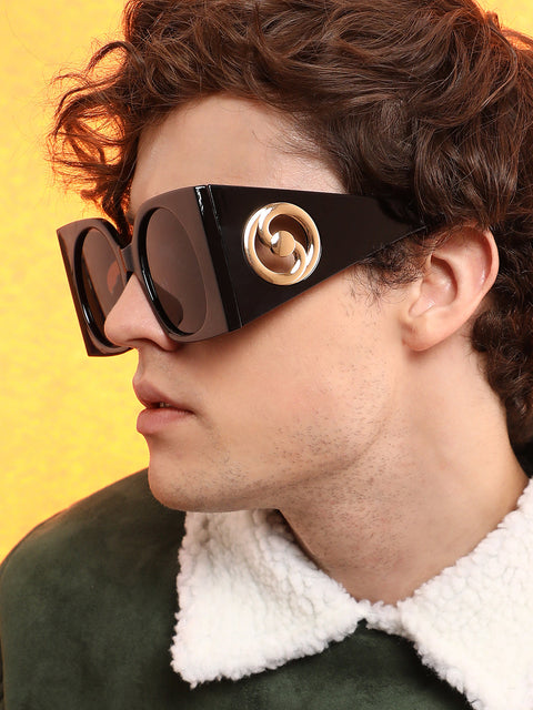 Men's The Airport Oversized Sunglasses - Onyx Black