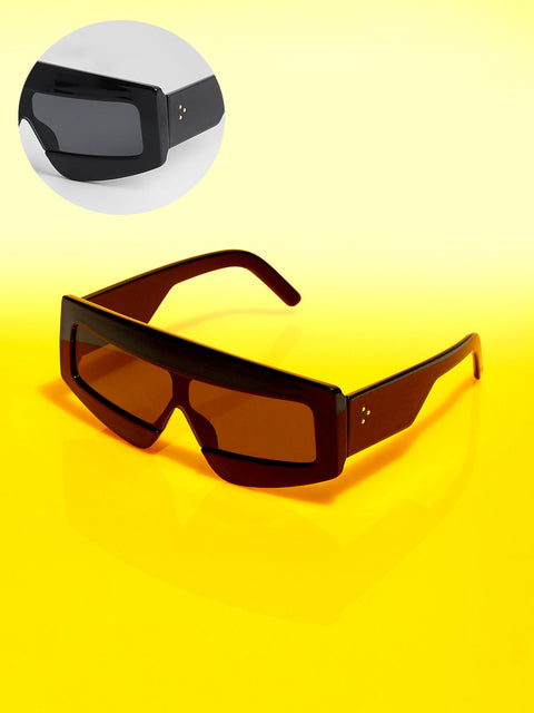 Men's The Structured Rectangular Sunglasses - Midnight Black