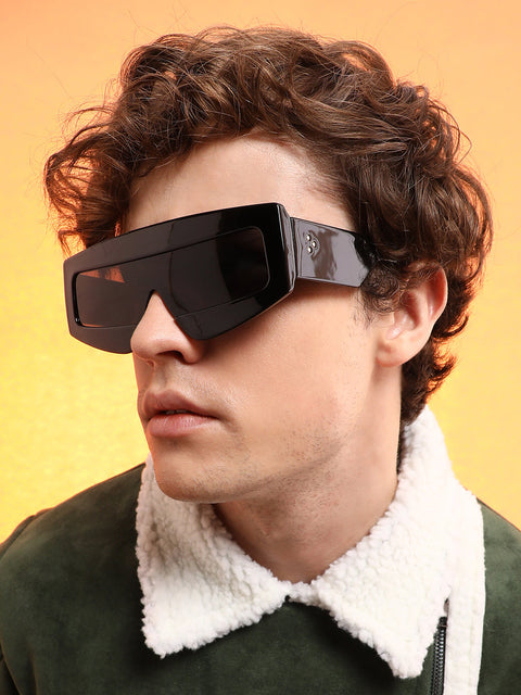 Men's The Structured Rectangular Sunglasses - Midnight Black