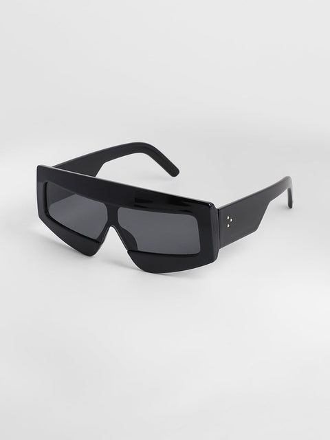 Men's The Structured Rectangular Sunglasses - Midnight Black
