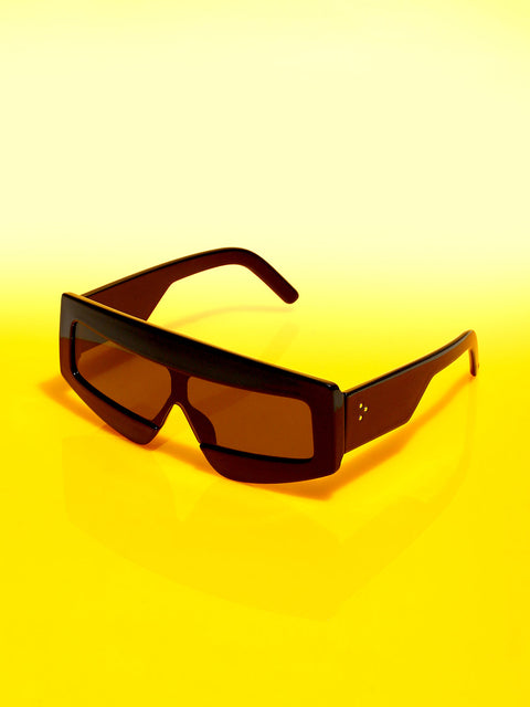 Men's The Structured Rectangular Sunglasses - Midnight Black