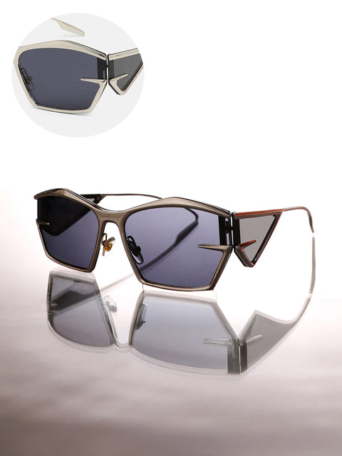 The Cyberlux Shield Sunglasses - Metallic Silver