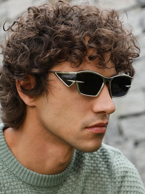 The Cyberlux Shield Sunglasses - Metallic Silver