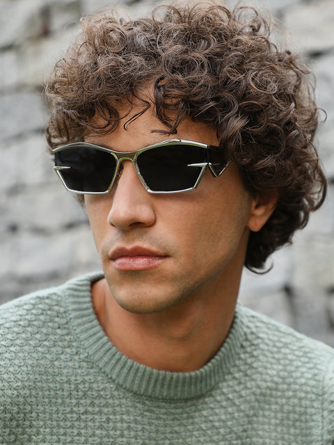 The Cyberlux Shield Sunglasses - Metallic Silver