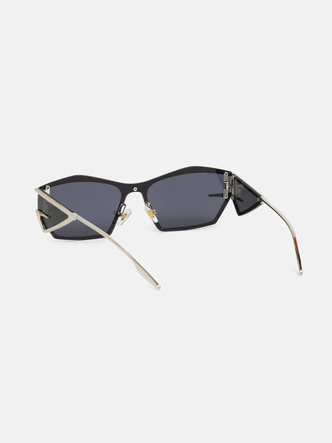 The Cyberlux Shield Sunglasses - Metallic Silver