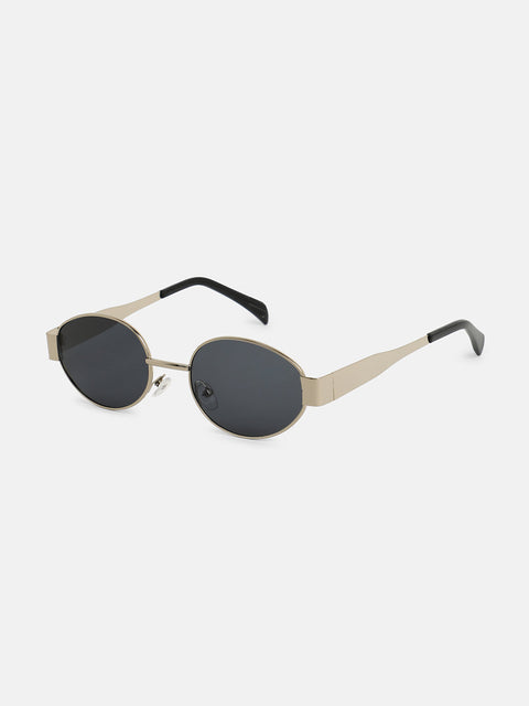 The Studio Oval Sunglass - Champayne Gold