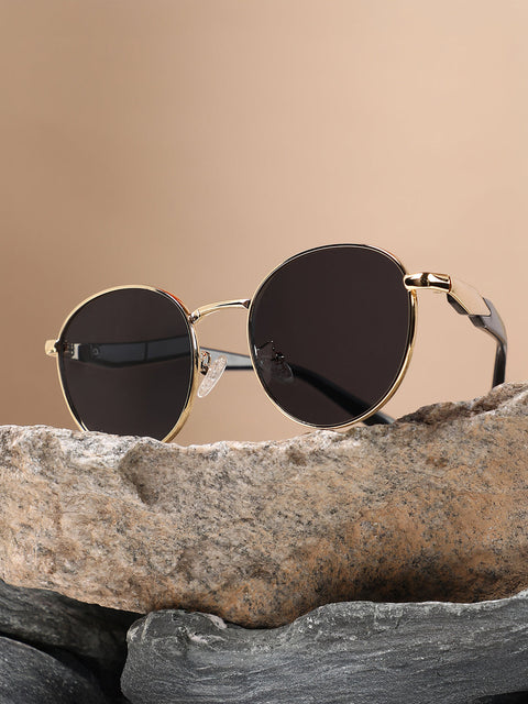 The Spear Round Sunglass - California Gold