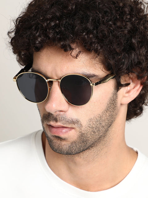 The Spear Round Sunglass - California Gold