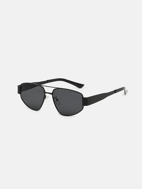 The Suave Aviator  Shield Sunglasses - Midnight Black