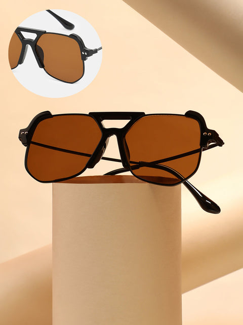 The Grunge Aviator Sunglasses - Onyx Black