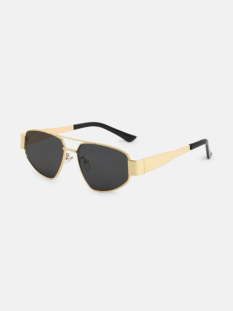 The Suave Aviator  Shield Sunglasses - California Gold