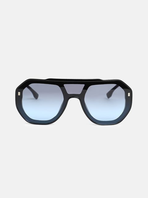 The Chalet Curve Shield Sunglasses - Onyx Black