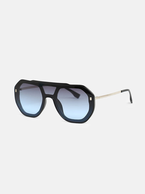 The Chalet Curve Shield Sunglasses - Onyx Black