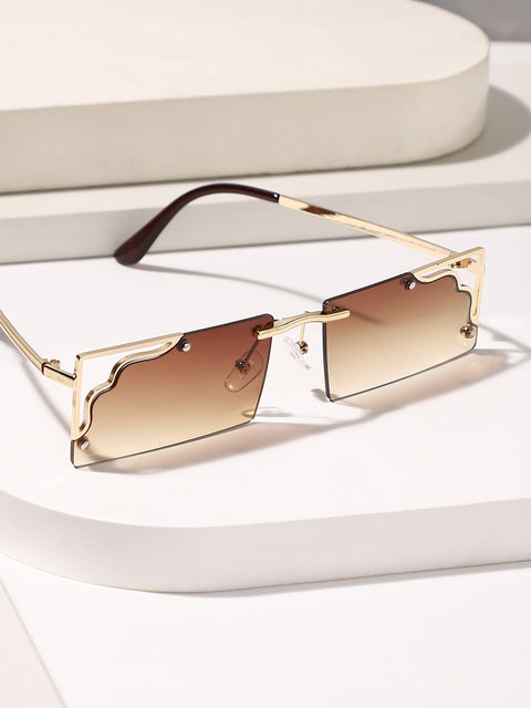 The Drip Rectangular Sunglass - California Gold
