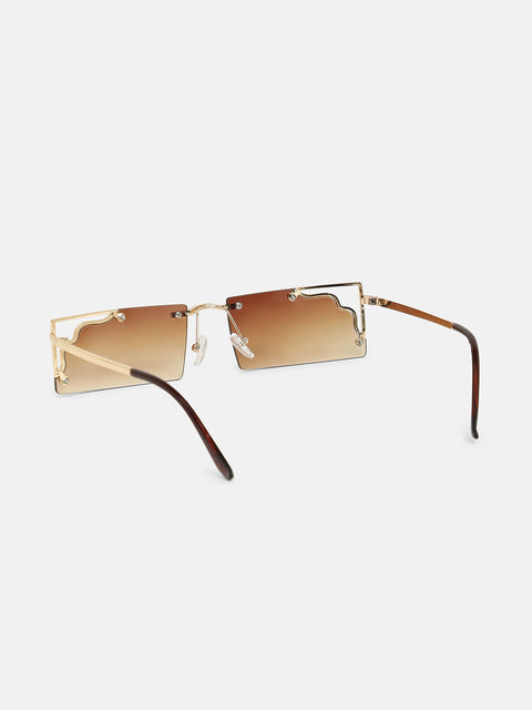 The Drip Rectangular Sunglass - California Gold