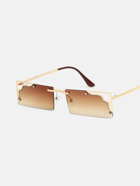 The Drip Rectangular Sunglass - California Gold