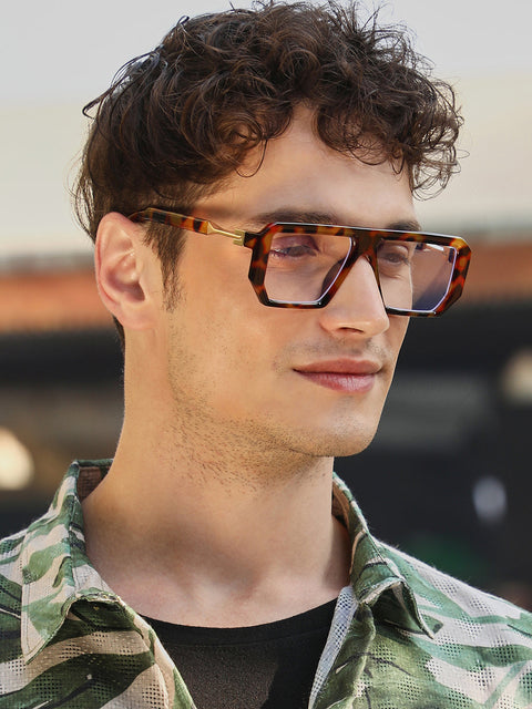The Graduate Rectangular Glasses - Coffee Brown