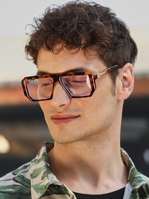 The Graduate Rectangular Glasses - Coffee Brown