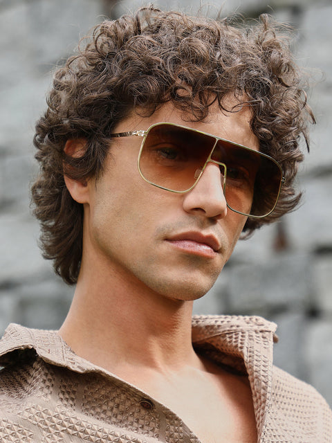 The Bowie Oversized Sunglasses - California Gold