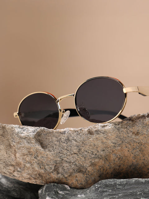 The Spear Oval Sunglass - Midnight Black