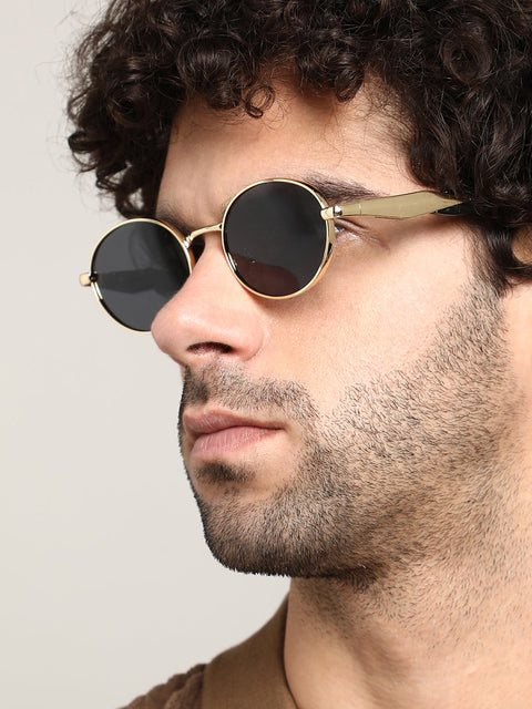 The Spear Oval Sunglass - Midnight Black