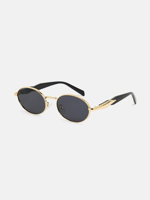 The Spear Oval Sunglass - Midnight Black