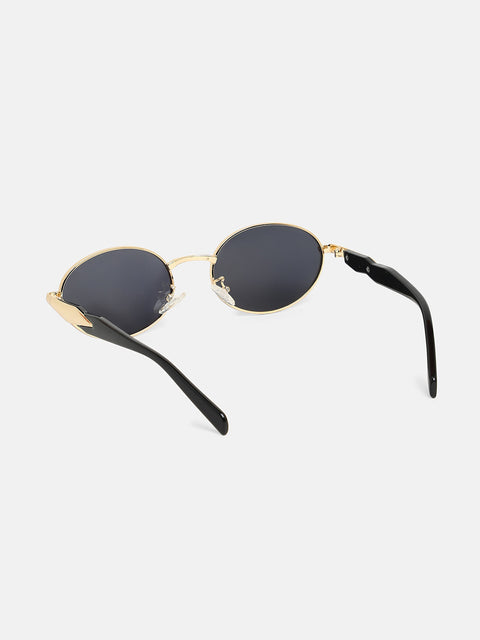 The Spear Oval Sunglass - Midnight Black