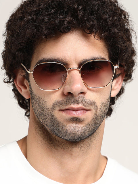 The Roman Geometric Sunglass - California Gold