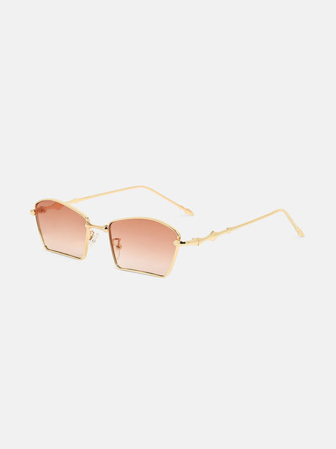 The Arched Geometric Sunglass - Ash Brown