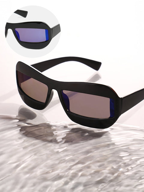The Matrix Rectangular Sunglasses - Onyx Black