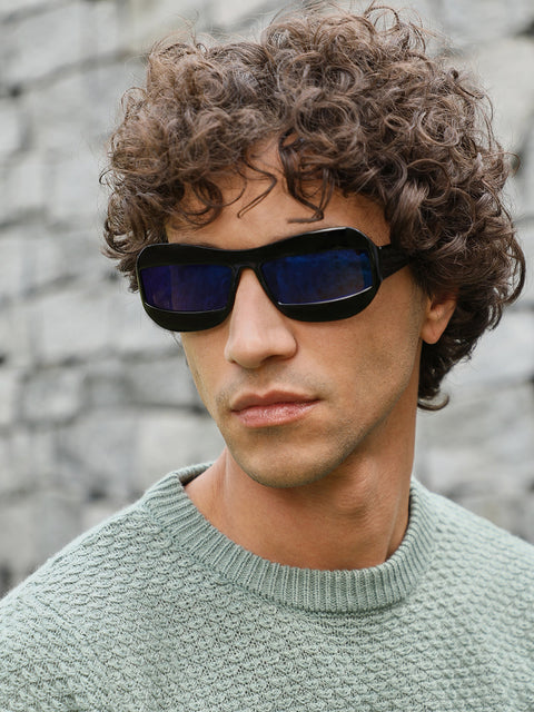 The Matrix Rectangular Sunglasses - Onyx Black