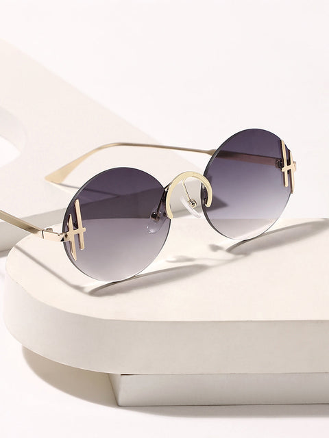 The Boujee Round Sunglass - California Gold