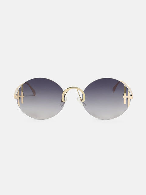 The Boujee Round Sunglass - California Gold