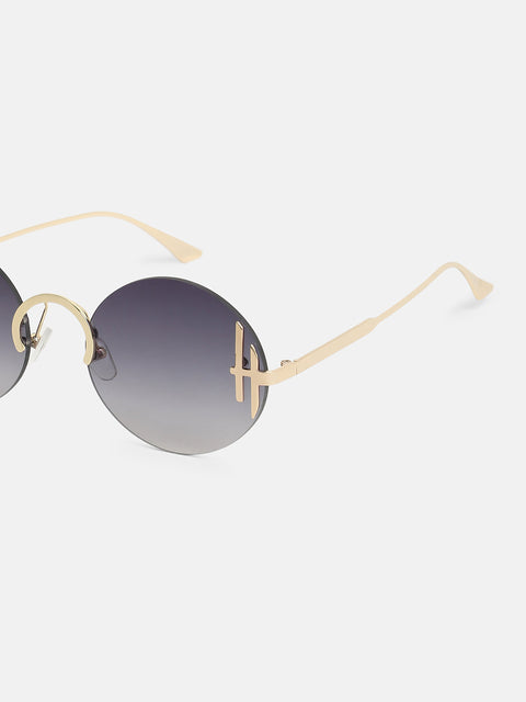 The Boujee Round Sunglass - California Gold
