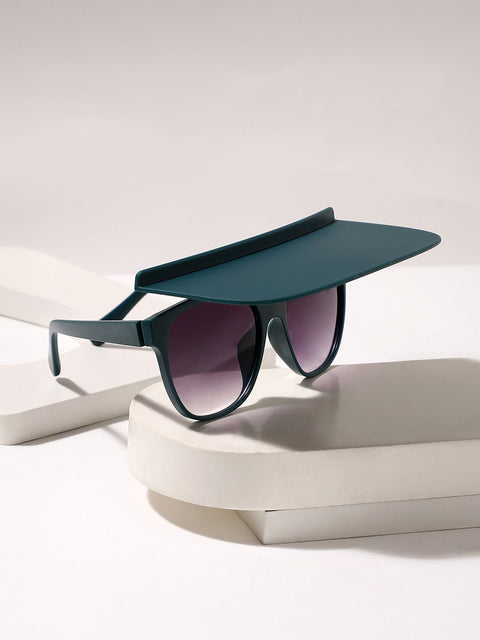 The Visor Wayfarer Sunglasses - Emerald Green