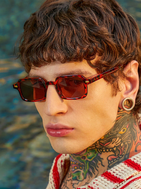 The Sonic Rectangular Sunglass Coffee Brown