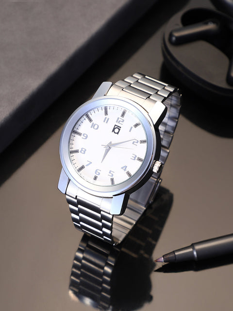 The Daily Round Watch - Metallic Silver
