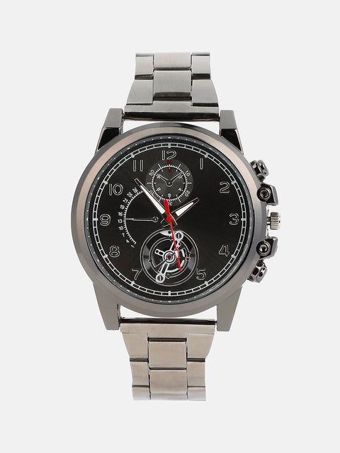 The Navos Chain Round Watch - Space Grey
