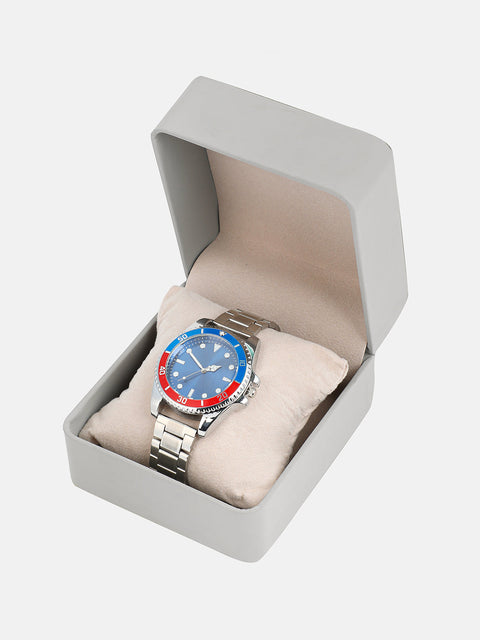 The Ribbed Round Watch - Multicolour