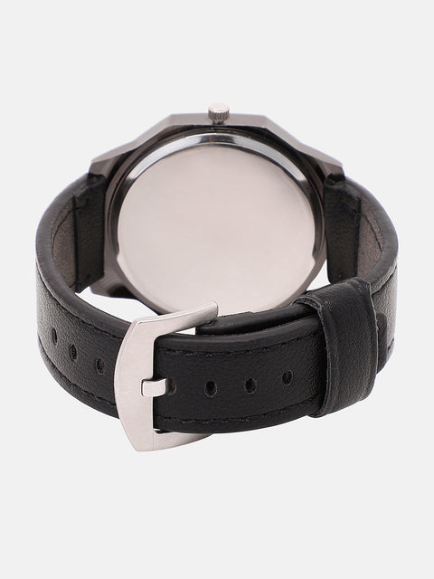 The Formula Leather Round Watch - Onyx Black
